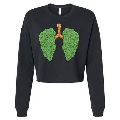 Weed Lung Marijuana Funny Cropped Pullover Crew