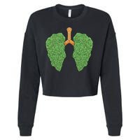 Weed Lung Marijuana Funny Cropped Pullover Crew