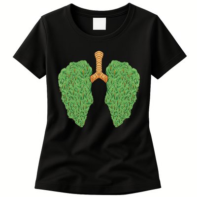 Weed Lung Marijuana Funny Womens T-Shirt