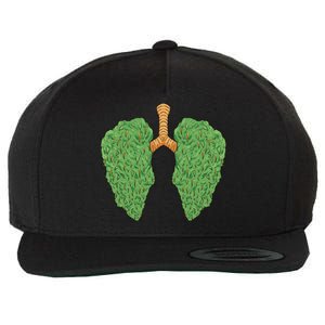 Weed Lung Marijuana Funny Wool Snapback Cap