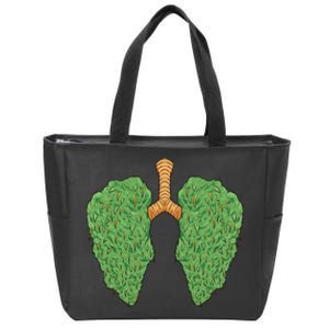 Weed Lung Marijuana Funny Zip Tote Bag