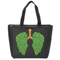 Weed Lung Marijuana Funny Zip Tote Bag