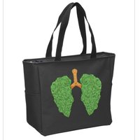 Weed Lung Marijuana Funny Zip Tote Bag