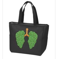 Weed Lung Marijuana Funny Zip Tote Bag