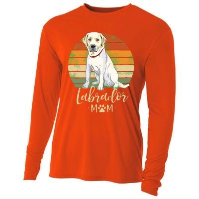 Womens Labrador Mom Retro Labrador Retriever Lover Gifts Dog Mama Cooling Performance Long Sleeve Crew