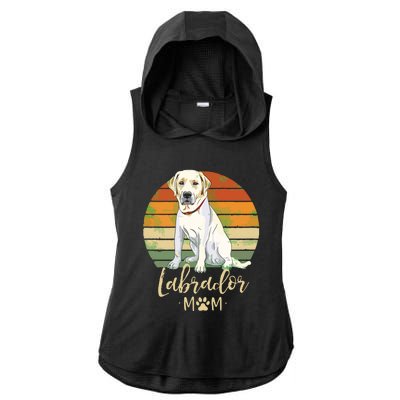 Womens Labrador Mom Retro Labrador Retriever Lover Gifts Dog Mama Ladies PosiCharge Tri-Blend Wicking Draft Hoodie Tank