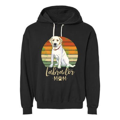 Womens Labrador Mom Retro Labrador Retriever Lover Gifts Dog Mama Garment-Dyed Fleece Hoodie