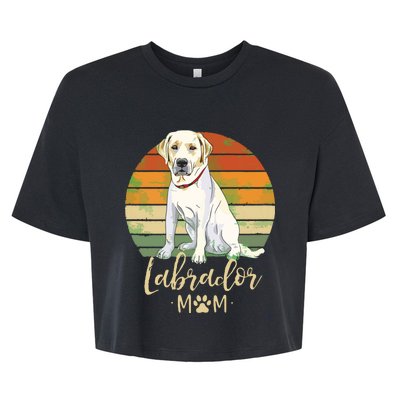 Womens Labrador Mom Retro Labrador Retriever Lover Gifts Dog Mama Bella+Canvas Jersey Crop Tee