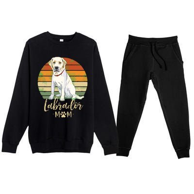 Womens Labrador Mom Retro Labrador Retriever Lover Gifts Dog Mama Premium Crewneck Sweatsuit Set