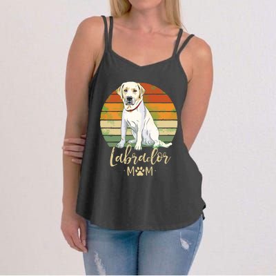 Womens Labrador Mom Retro Labrador Retriever Lover Gifts Dog Mama Women's Strappy Tank