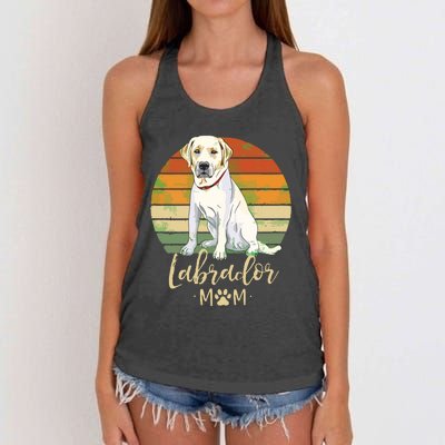 Womens Labrador Mom Retro Labrador Retriever Lover Gifts Dog Mama Women's Knotted Racerback Tank