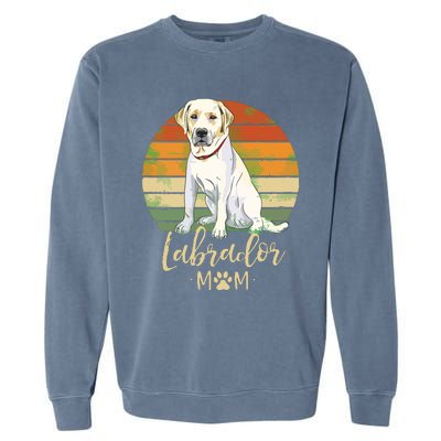 Womens Labrador Mom Retro Labrador Retriever Lover Gifts Dog Mama Garment-Dyed Sweatshirt