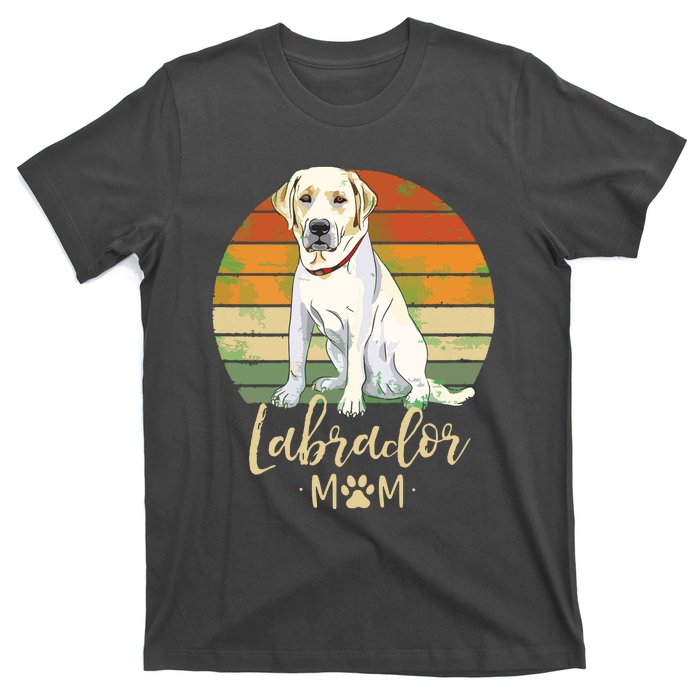 Womens Labrador Mom Retro Labrador Retriever Lover Gifts Dog Mama T-Shirt