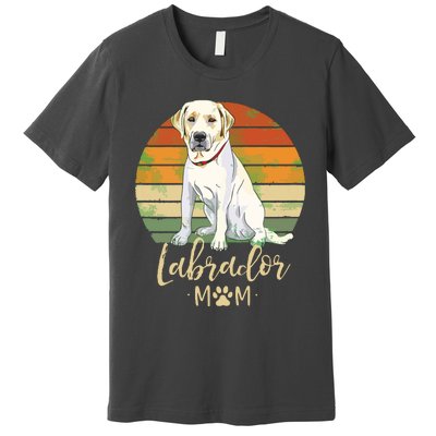 Womens Labrador Mom Retro Labrador Retriever Lover Gifts Dog Mama Premium T-Shirt