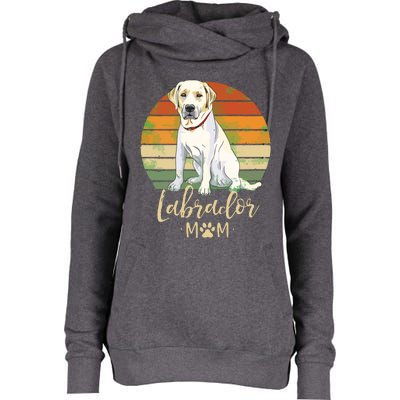 Womens Labrador Mom Retro Labrador Retriever Lover Gifts Dog Mama Womens Funnel Neck Pullover Hood