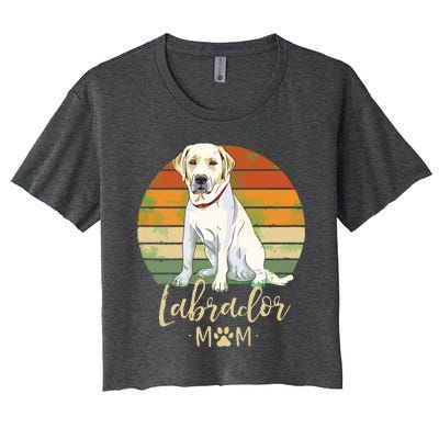 Womens Labrador Mom Retro Labrador Retriever Lover Gifts Dog Mama Women's Crop Top Tee