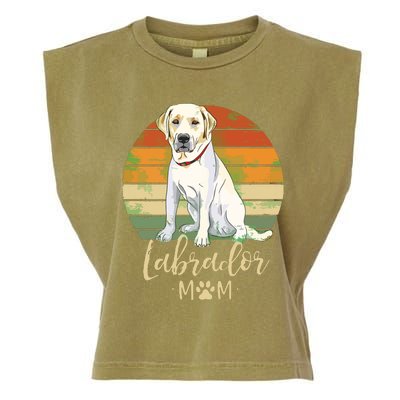 Womens Labrador Mom Retro Labrador Retriever Lover Gifts Dog Mama Garment-Dyed Women's Muscle Tee