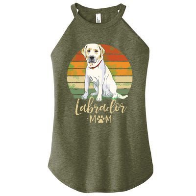 Womens Labrador Mom Retro Labrador Retriever Lover Gifts Dog Mama Women's Perfect Tri Rocker Tank