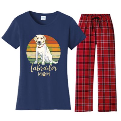 Womens Labrador Mom Retro Labrador Retriever Lover Gifts Dog Mama Women's Flannel Pajama Set