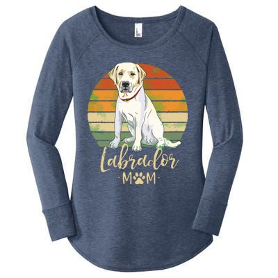 Womens Labrador Mom Retro Labrador Retriever Lover Gifts Dog Mama Women's Perfect Tri Tunic Long Sleeve Shirt