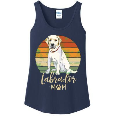 Womens Labrador Mom Retro Labrador Retriever Lover Gifts Dog Mama Ladies Essential Tank