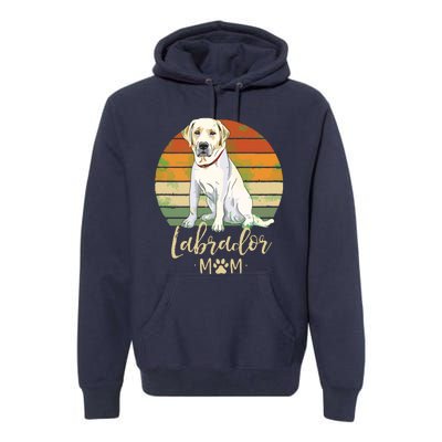 Womens Labrador Mom Retro Labrador Retriever Lover Gifts Dog Mama Premium Hoodie