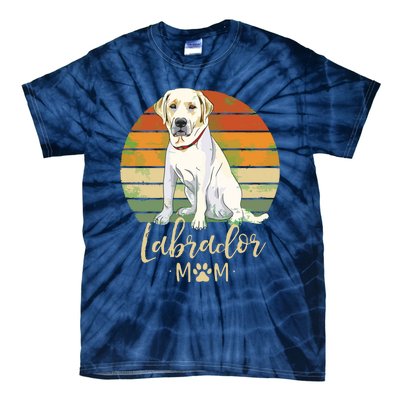 Womens Labrador Mom Retro Labrador Retriever Lover Gifts Dog Mama Tie-Dye T-Shirt