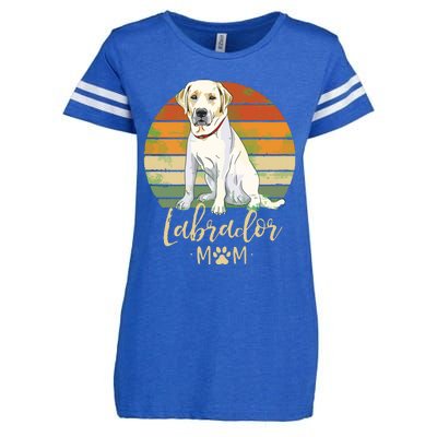 Womens Labrador Mom Retro Labrador Retriever Lover Gifts Dog Mama Enza Ladies Jersey Football T-Shirt