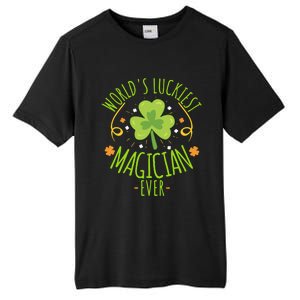 World's Luckiest Magician Ever Funny St Patrick Day Irish Gift Tall Fusion ChromaSoft Performance T-Shirt