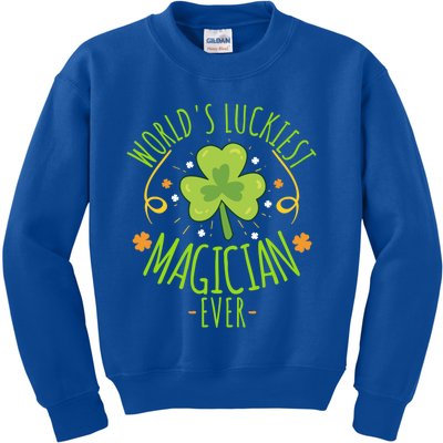 World's Luckiest Magician Ever Funny St Patrick Day Irish Gift Kids Sweatshirt