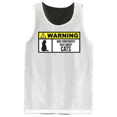 Warning Label May Constantly Talk About Cats Mesh Reversible Basketball Jersey Tank