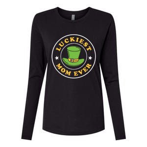 Wo's Luckiest Mom Ever Saint Patrick's Day Shamrock Irish Cool Gift Womens Cotton Relaxed Long Sleeve T-Shirt