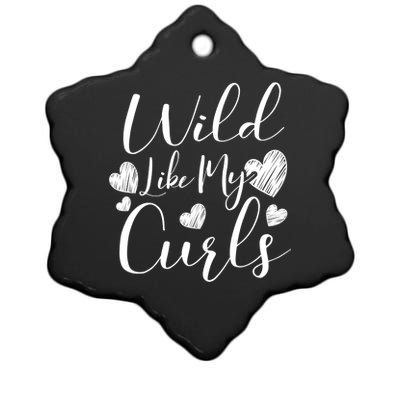 Wild Like My Curls Funny Curly Haired Gift Ceramic Star Ornament