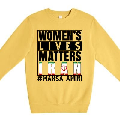 Women's Lives Matter Mahsa Amini Iran Support Premium Crewneck Sweatshirt