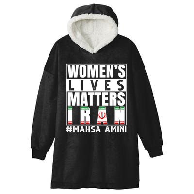 Women's Lives Matter Mahsa Amini Iran Support Hooded Wearable Blanket