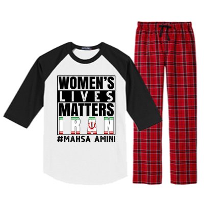 Women's Lives Matter Mahsa Amini Iran Support Raglan Sleeve Pajama Set