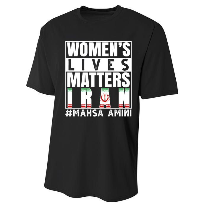 Women's Lives Matter Mahsa Amini Iran Support Performance Sprint T-Shirt