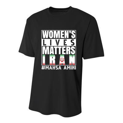 Women's Lives Matter Mahsa Amini Iran Support Youth Performance Sprint T-Shirt
