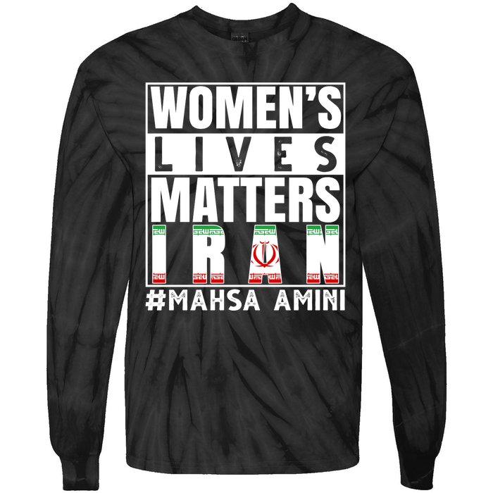 Women's Lives Matter Mahsa Amini Iran Support Tie-Dye Long Sleeve Shirt