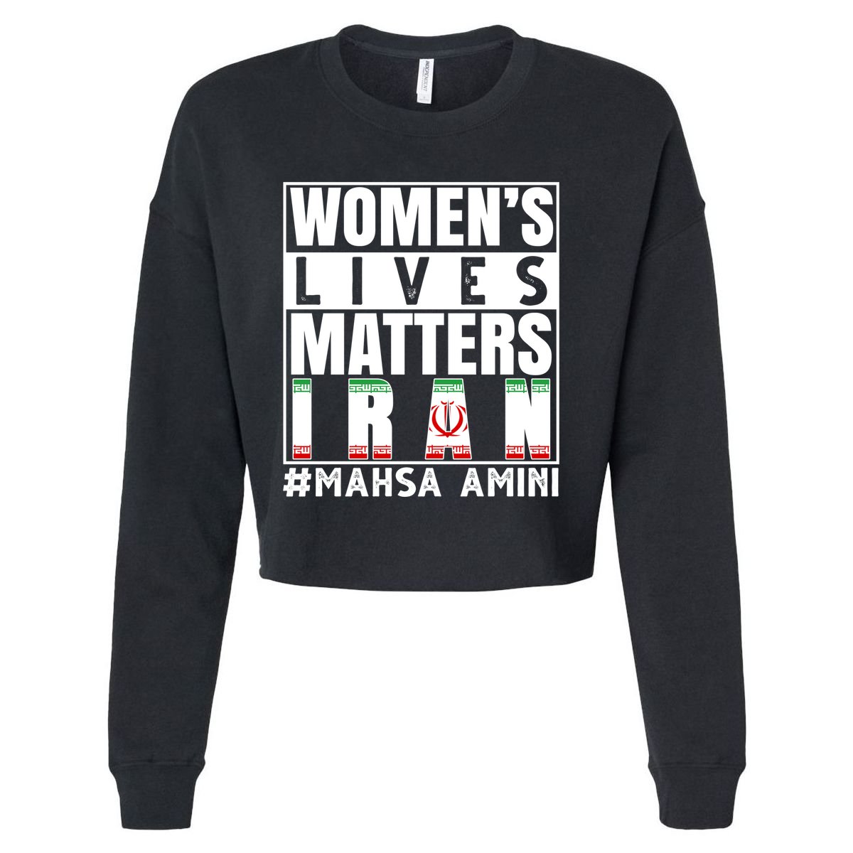 Women's Lives Matter Mahsa Amini Iran Support Cropped Pullover Crew