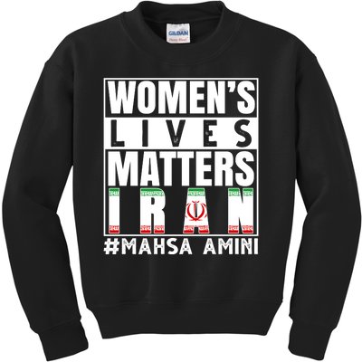 Women's Lives Matter Mahsa Amini Iran Support Kids Sweatshirt