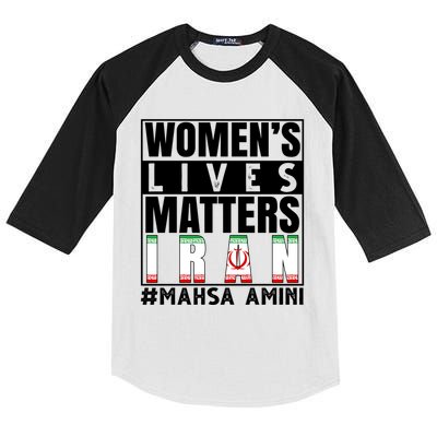 Women's Lives Matter Mahsa Amini Iran Support Kids Colorblock Raglan Jersey