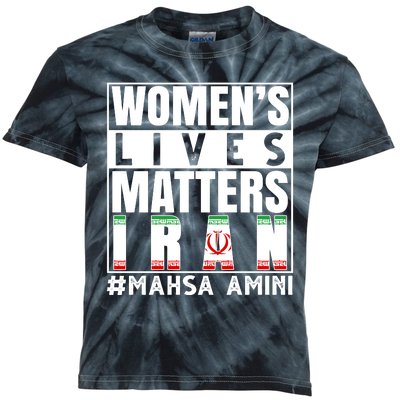 Women's Lives Matter Mahsa Amini Iran Support Kids Tie-Dye T-Shirt