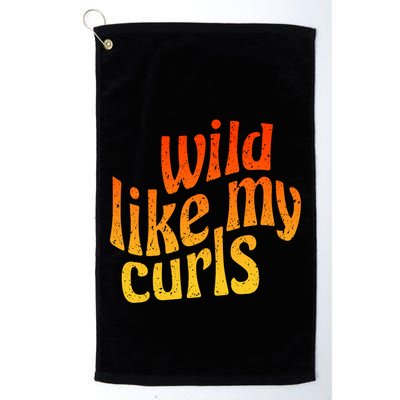 Wild Like My Curls / Cute Curly Hair Quote / 1960s Orange Gift Golf Towel