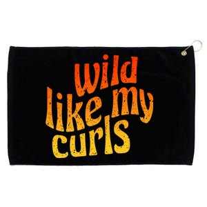 Wild Like My Curls / Cute Curly Hair Quote / 1960s Orange Gift Grommeted Golf Towel