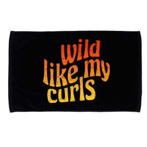 Wild Like My Curls / Cute Curly Hair Quote / 1960s Orange Gift Microfiber Hand Towel