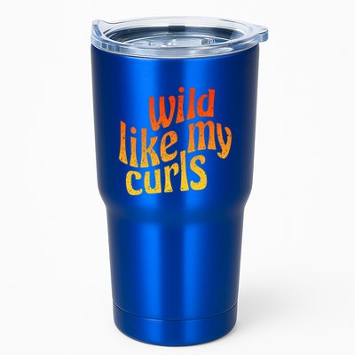 Wild Like My Curls / Cute Curly Hair Quote / 1960s Orange Gift Tumbler
