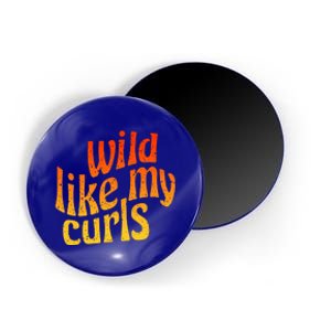 Wild Like My Curls / Cute Curly Hair Quote / 1960s Orange Gift Magnet