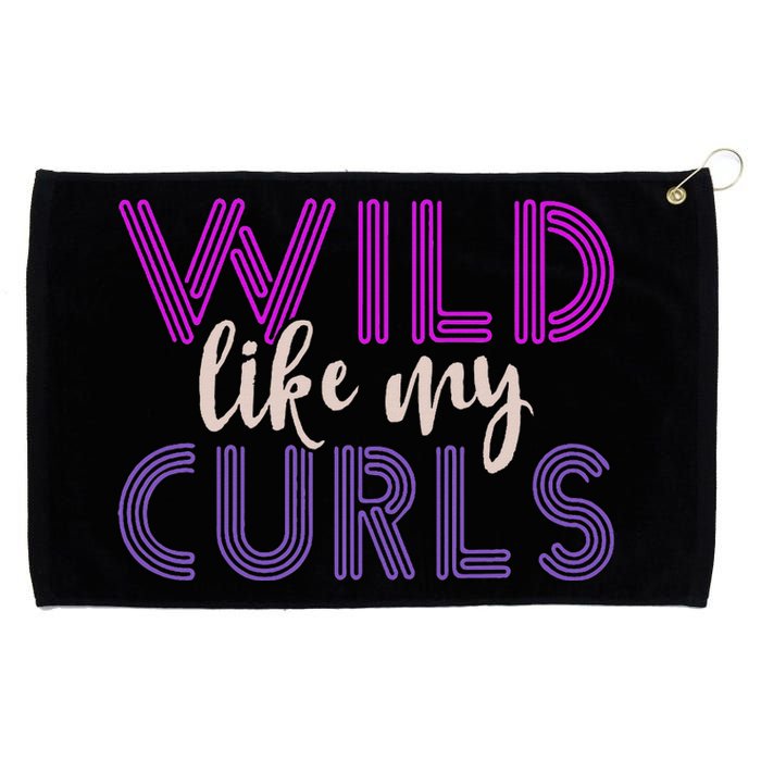 Wild Like My Curls Alfro Messy Curly Hair Woman Grommeted Golf Towel