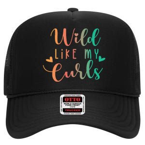 Wild Like My Curls Funny Curly Hair Le Tie Dye High Crown Mesh Back Trucker Hat